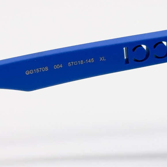 NEW GG1570S 004 GUCCI BLUE YELLOW UNISEX SUNGLASSES GG 1570S 004 GUCCI EYEWEAR - Picture 9 of 10